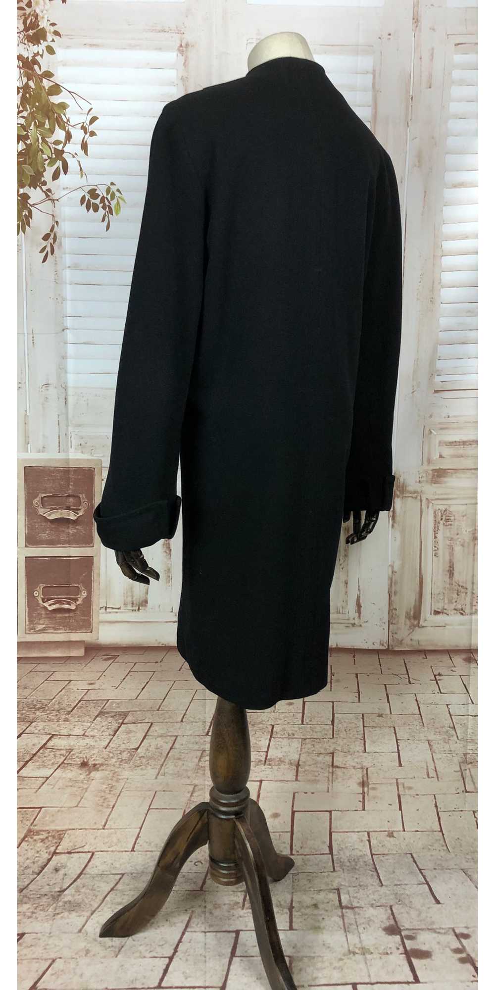 Original 1930s 30s Vintage Black Wool Coat With B… - image 5
