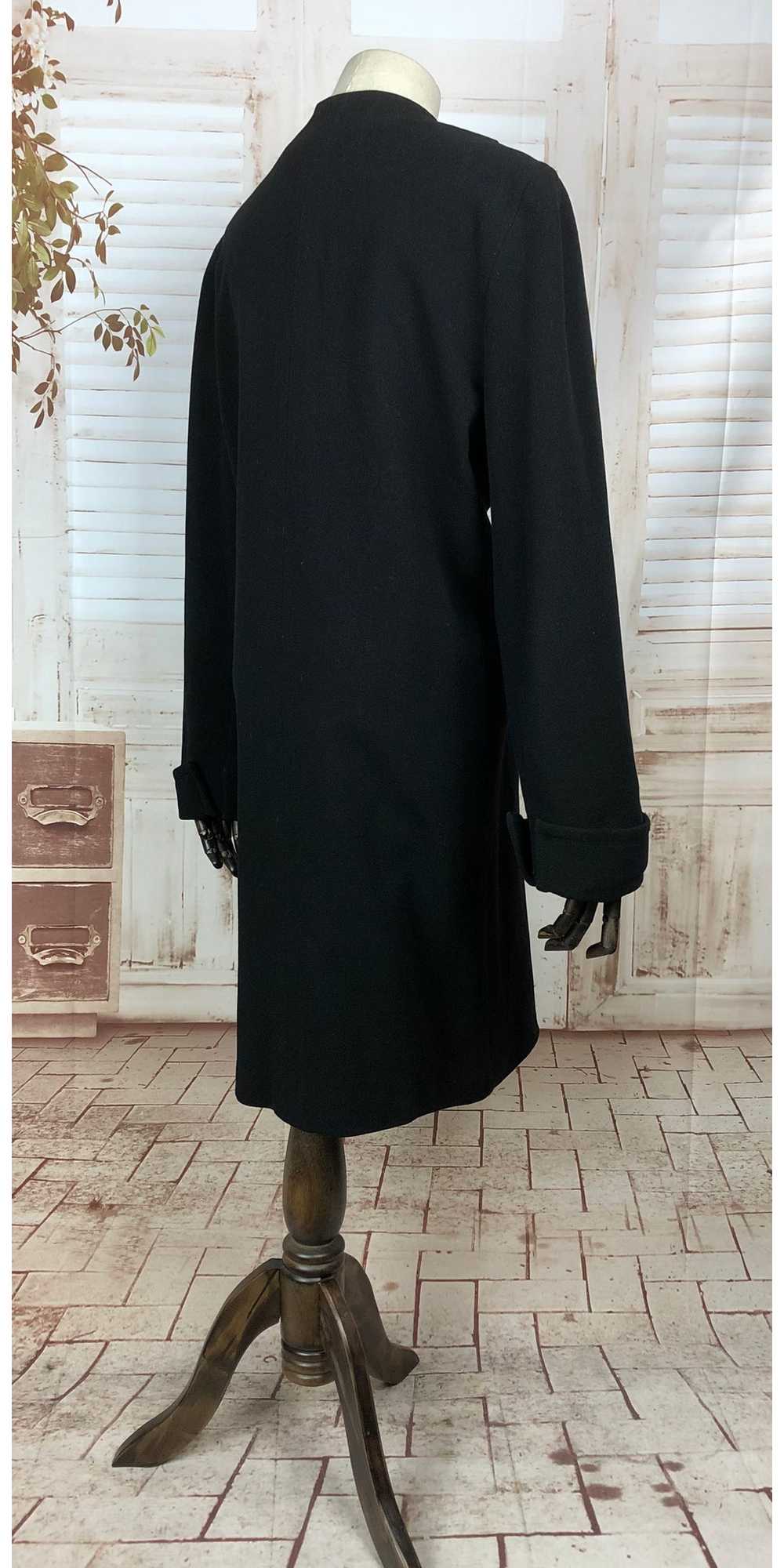 Original 1930s 30s Vintage Black Wool Coat With B… - image 7