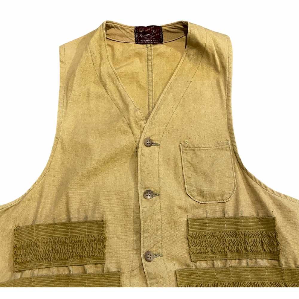 Vintage 40S VTG American Field Cotton Beige Hunti… - image 3