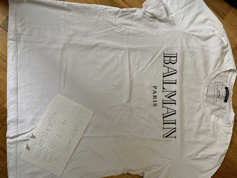 Balmain Balmain white logo tee - image 3