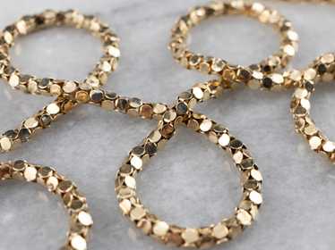 Sparkling Gold Popcorn Chain Necklace - image 1