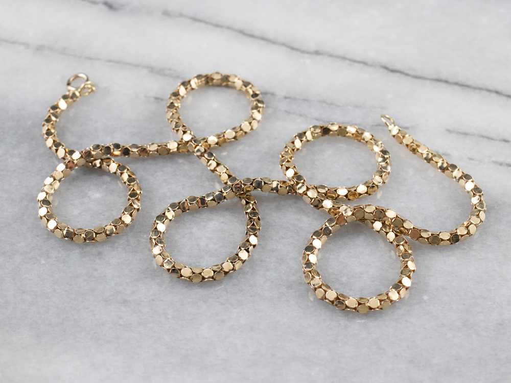 Sparkling Gold Popcorn Chain Necklace - image 3