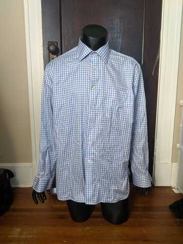 Ike Behar Blue check dress shirt