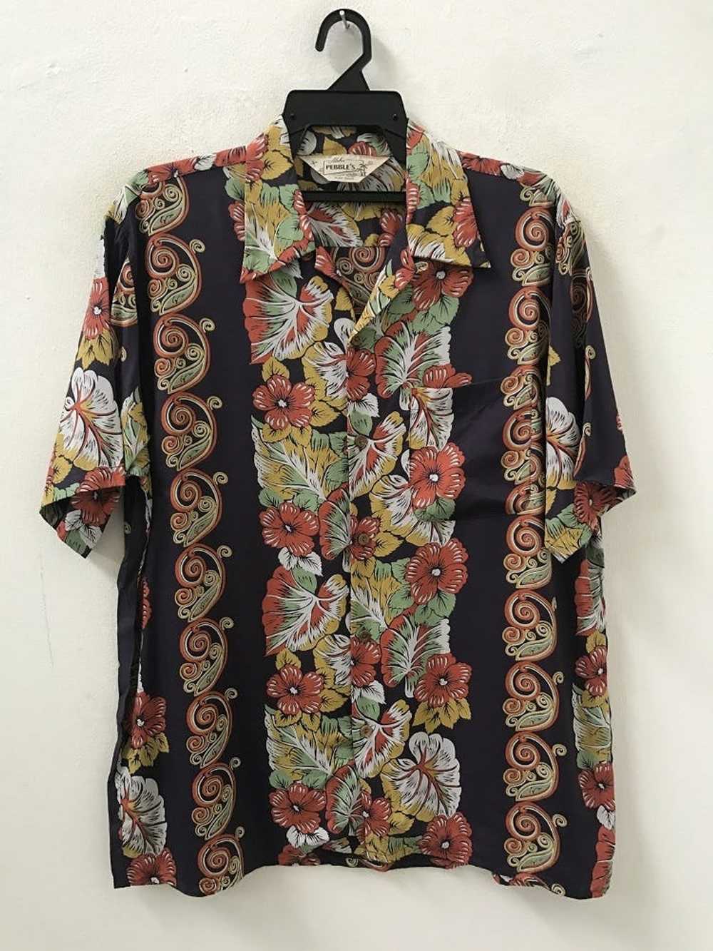 Aloha Wear × Hawaiian Shirt PEBBLE'S Pure Wear Fl… - image 1