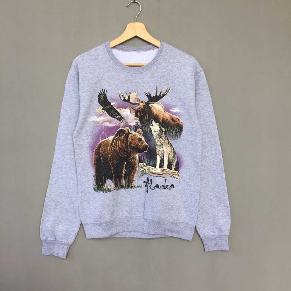Vintage Alaska Bear Sweatshirt pullover Jumper Sw… - image 1