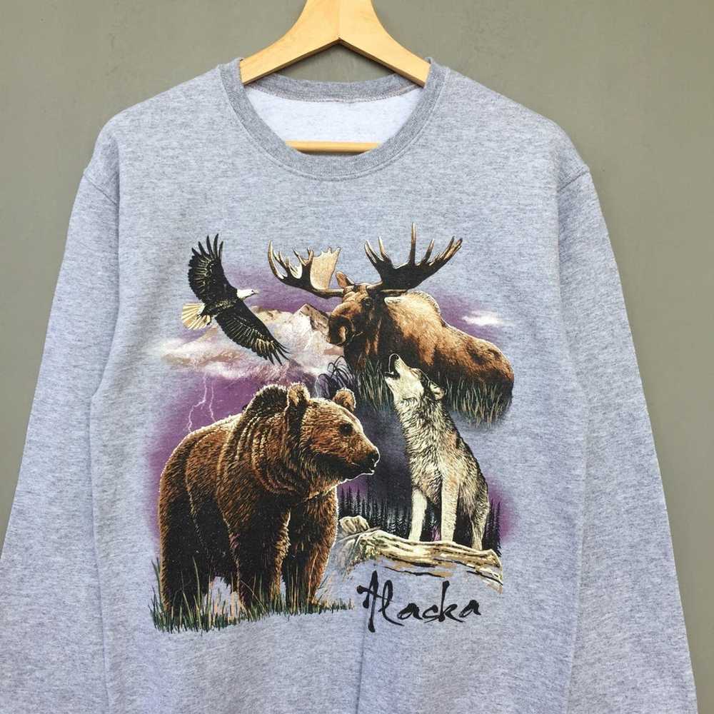Vintage Alaska Bear Sweatshirt pullover Jumper Sw… - image 3