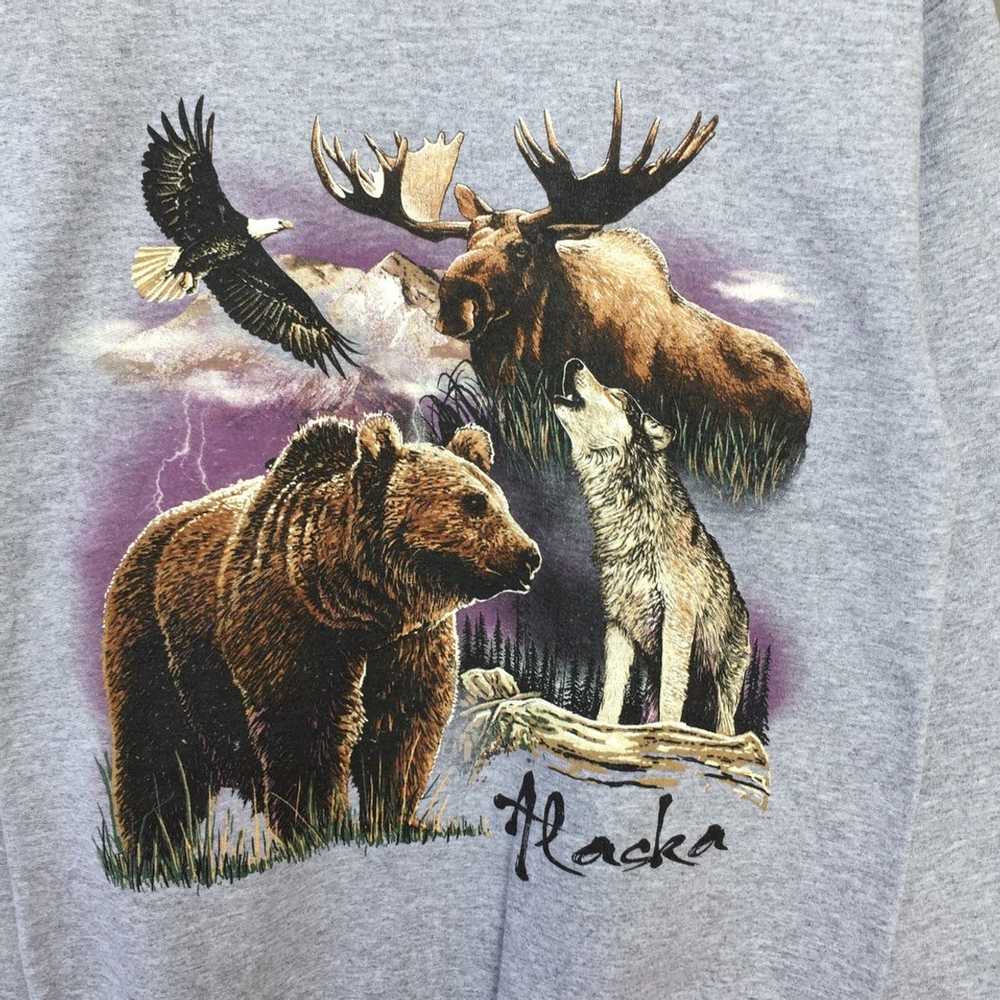 Vintage Alaska Bear Sweatshirt pullover Jumper Sw… - image 4