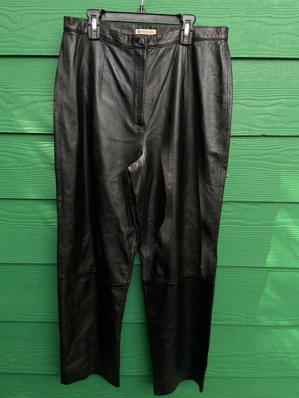 Vintage Apostrophe black leather pants - image 1