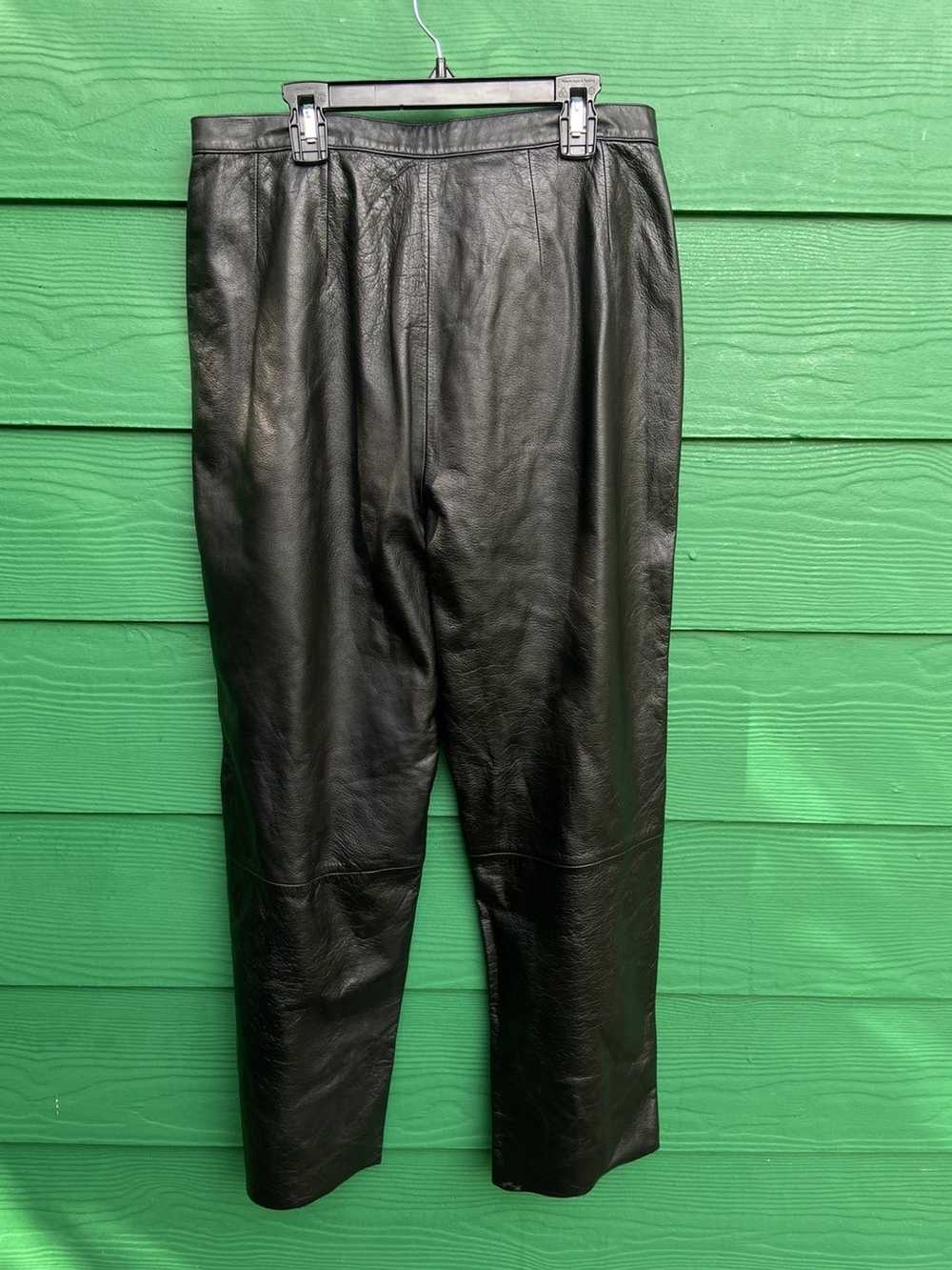 Vintage Apostrophe black leather pants - image 2