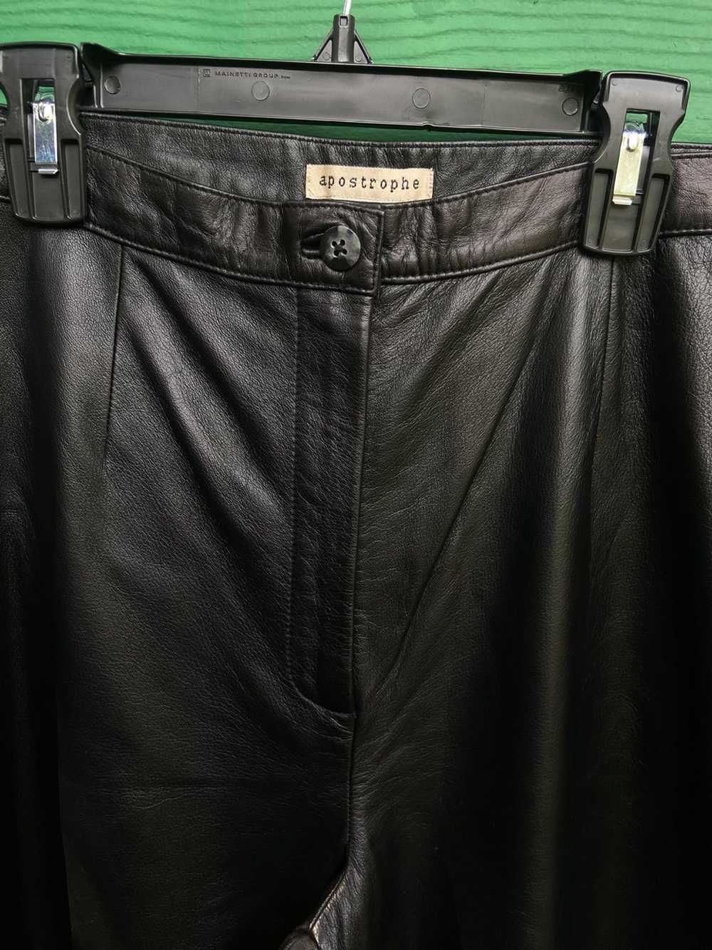 Vintage Apostrophe black leather pants - image 3