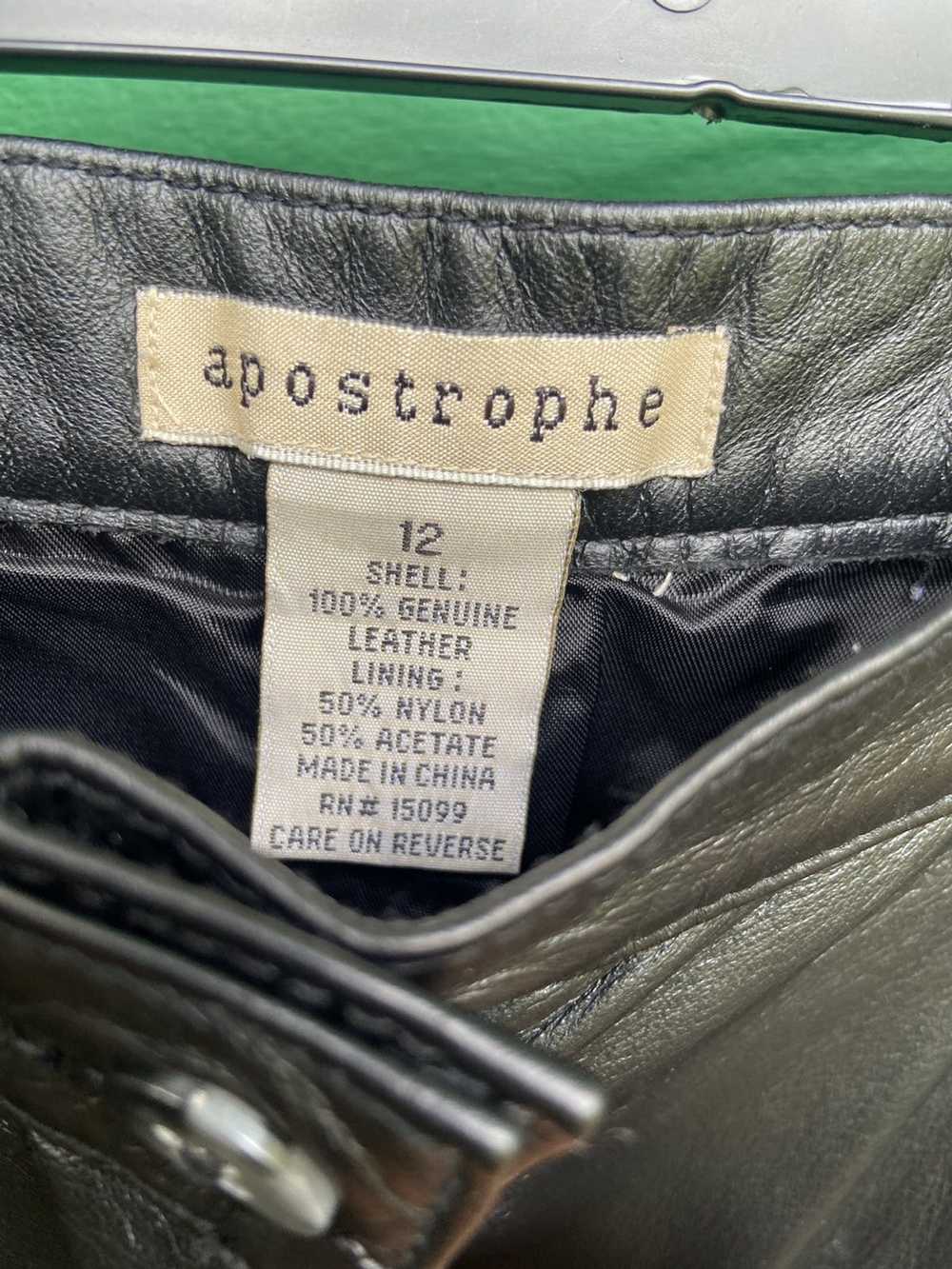 Vintage Apostrophe black leather pants - image 4