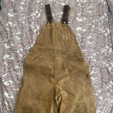 Vintage Carhartt Bib Overalls Insulated Black Duck Canvas Tag Size 44x30  5FBQZ,  in 2023