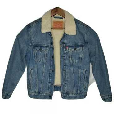 Levi's Sherpa Trucker Jacket Small Premium Jean J… - image 1