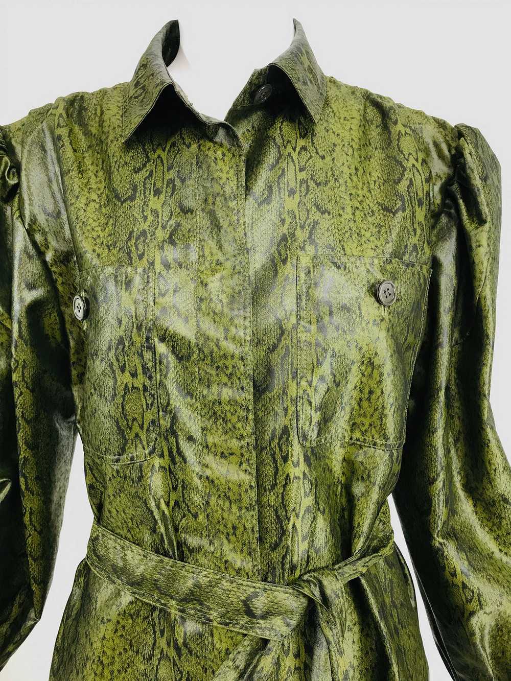 Adolfo Green Silk Textured Nylon Snakeskin Print … - image 2
