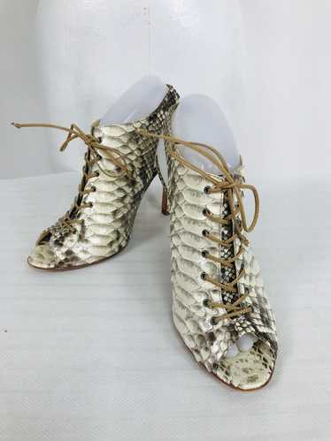 Alexandre Birman Python Laced Front Open Toe Sling