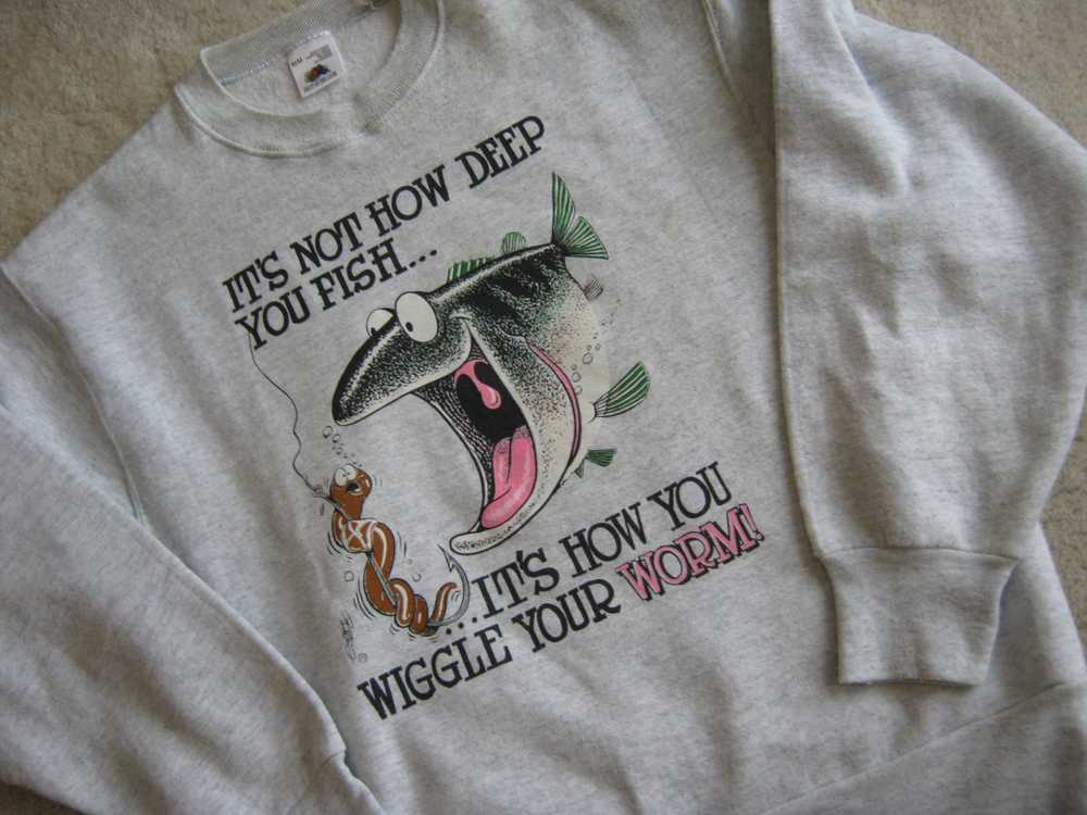 Vintage Dad Fishing Joke Sweater - image 1