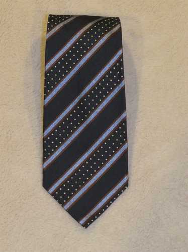 Corneliani Blue Striped Wide Width Silk Tie