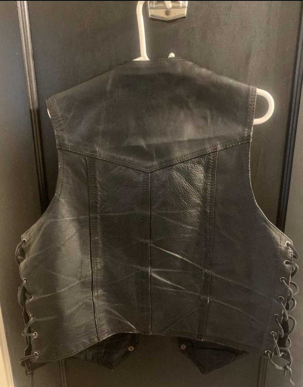 Vintage Vintage Leather Biker Vest - image 2