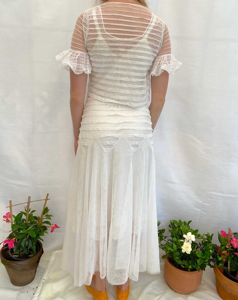 1920's White Net Dress with Matching Jacket - image 8