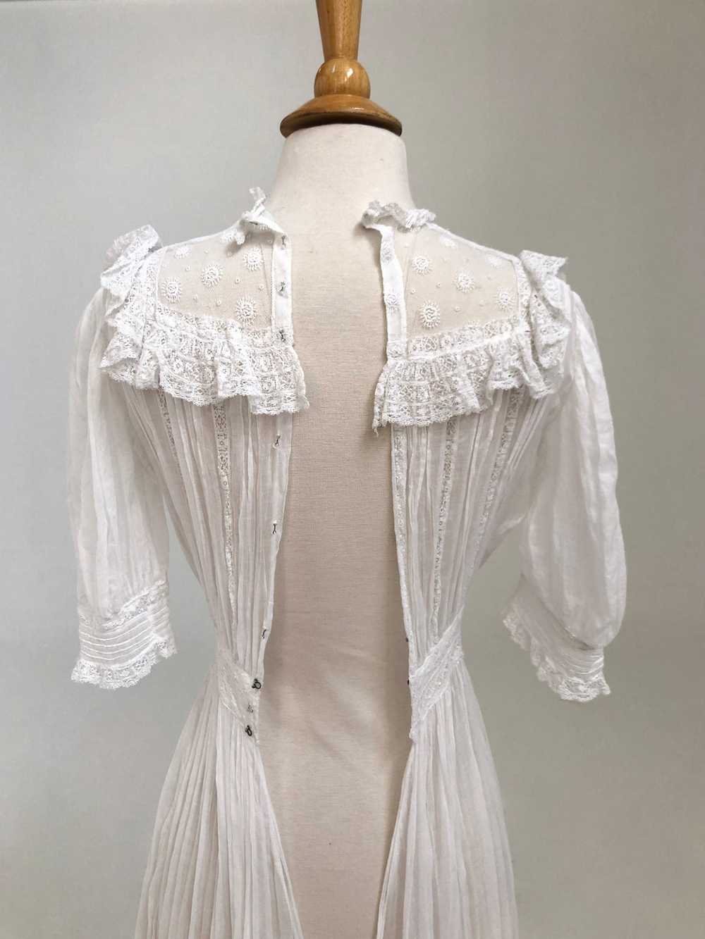 Victorian White Cotton Dress - image 1