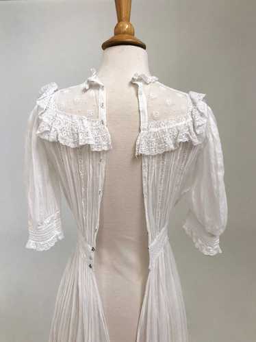 Victorian White Cotton Dress - image 1
