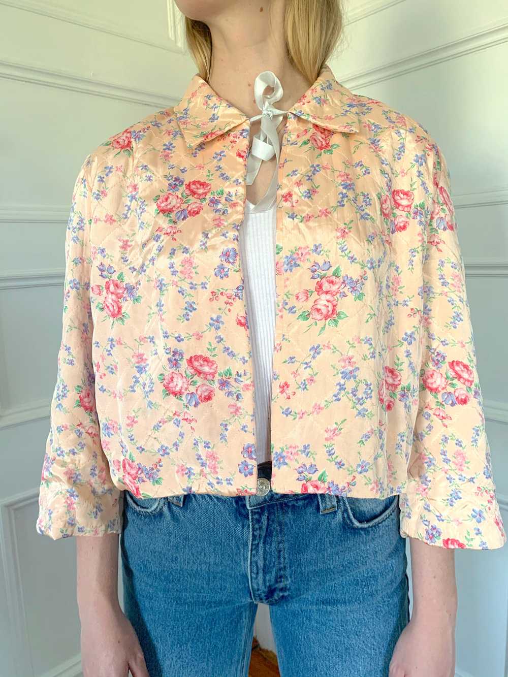 Pink Floral Quilted Jacket - image 2