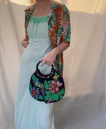 1960s Top Handle Beaded Parrot Bag