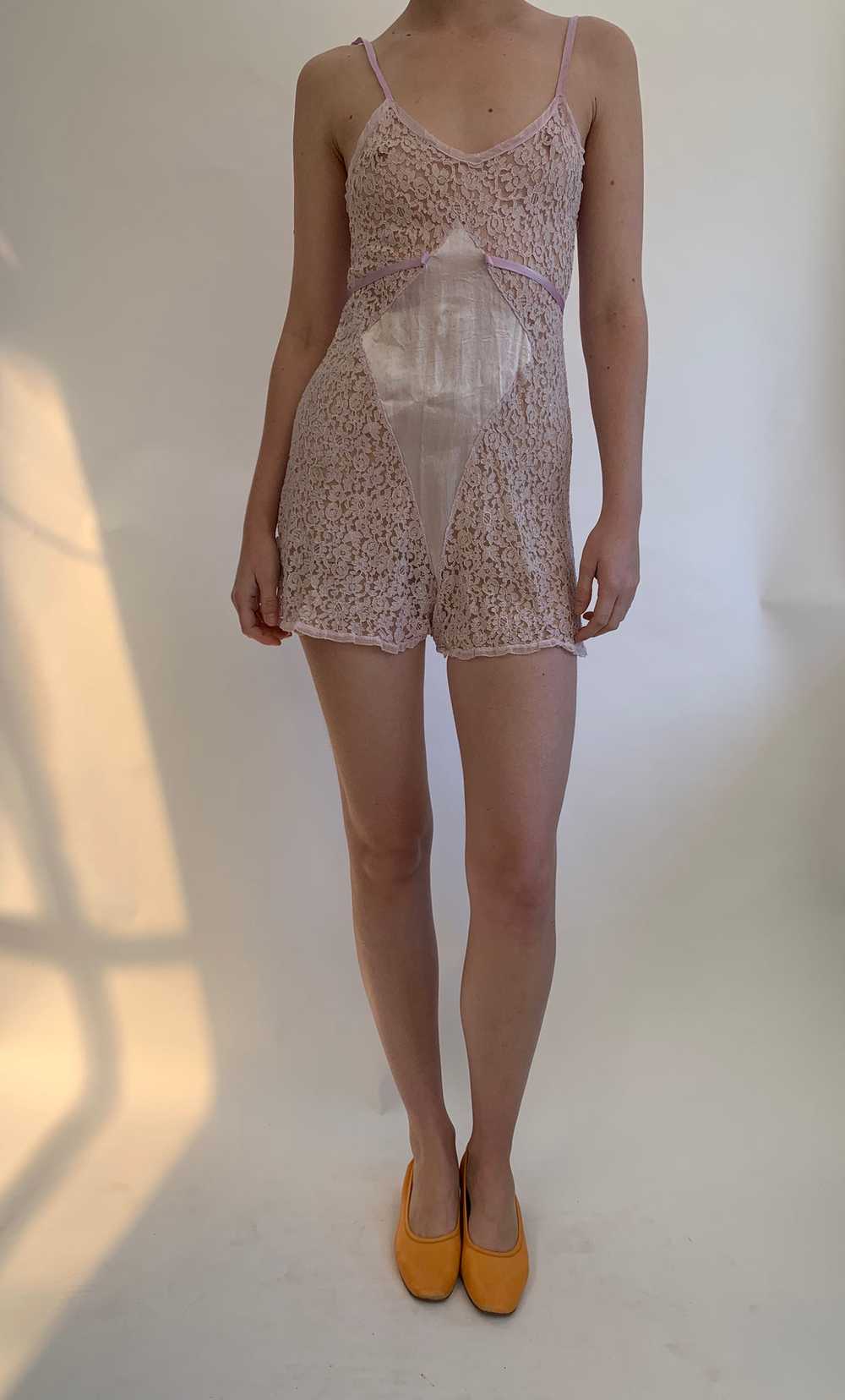 Lavender Lace and Silk Playsuit - image 3
