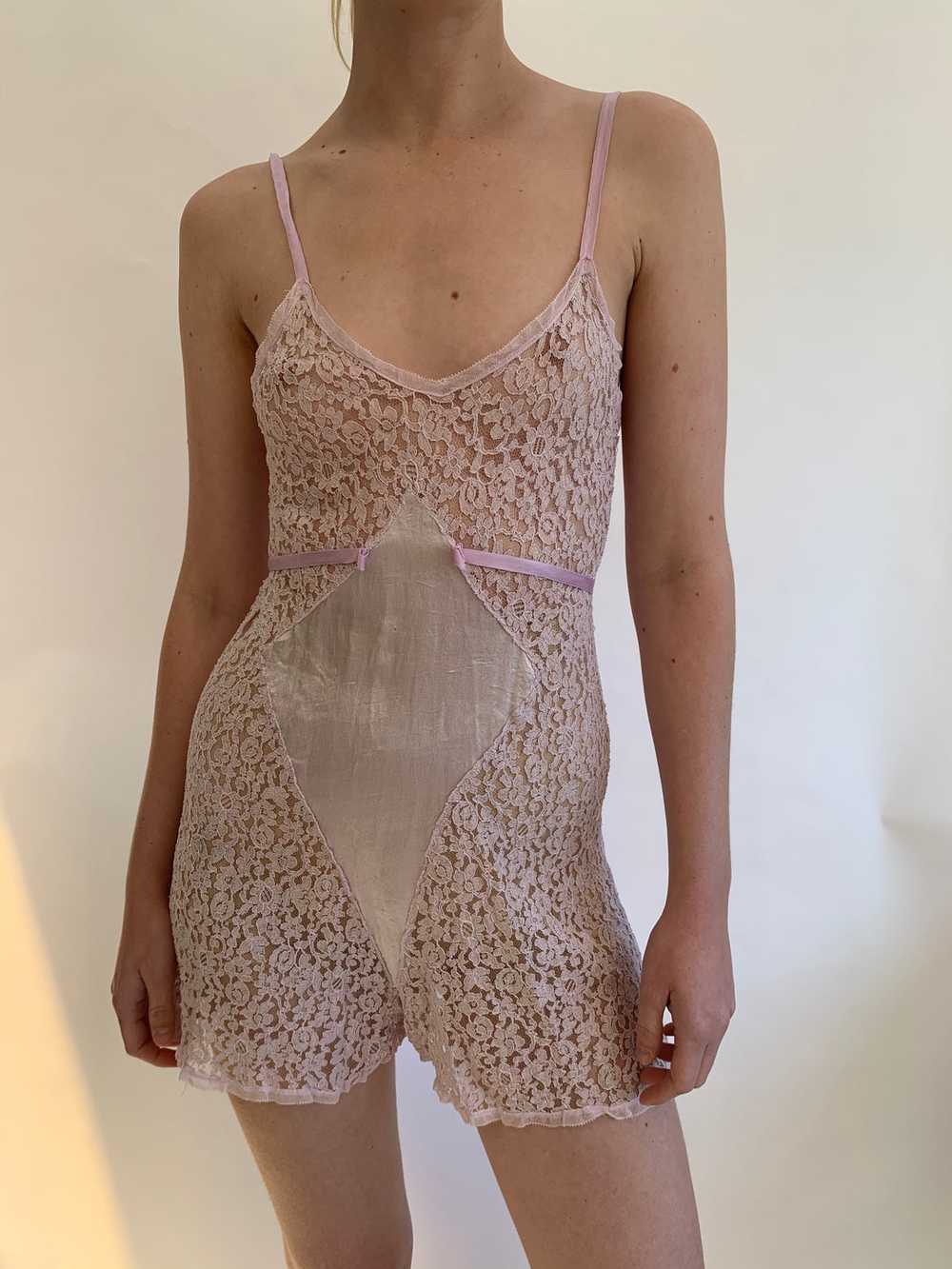 Lavender Lace and Silk Playsuit - image 5