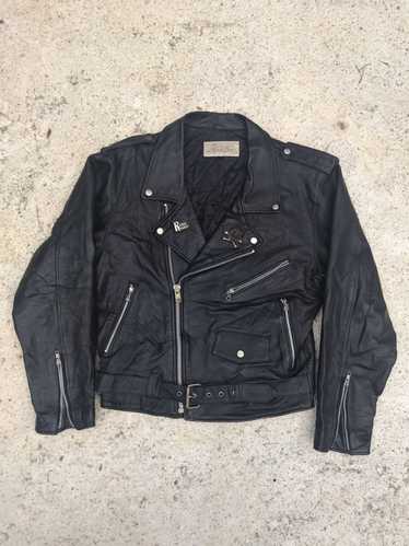 Leather Jacket × Vintage Vintage Black Bears leat… - image 1