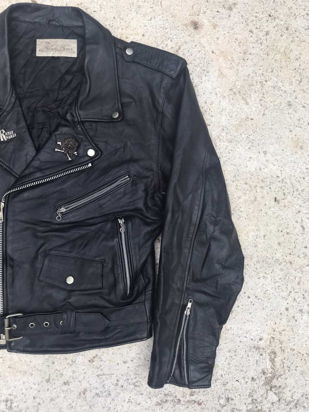 Leather Jacket × Vintage Vintage Black Bears leat… - image 3