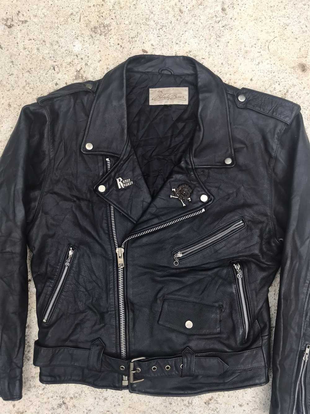 Leather Jacket × Vintage Vintage Black Bears leat… - image 5