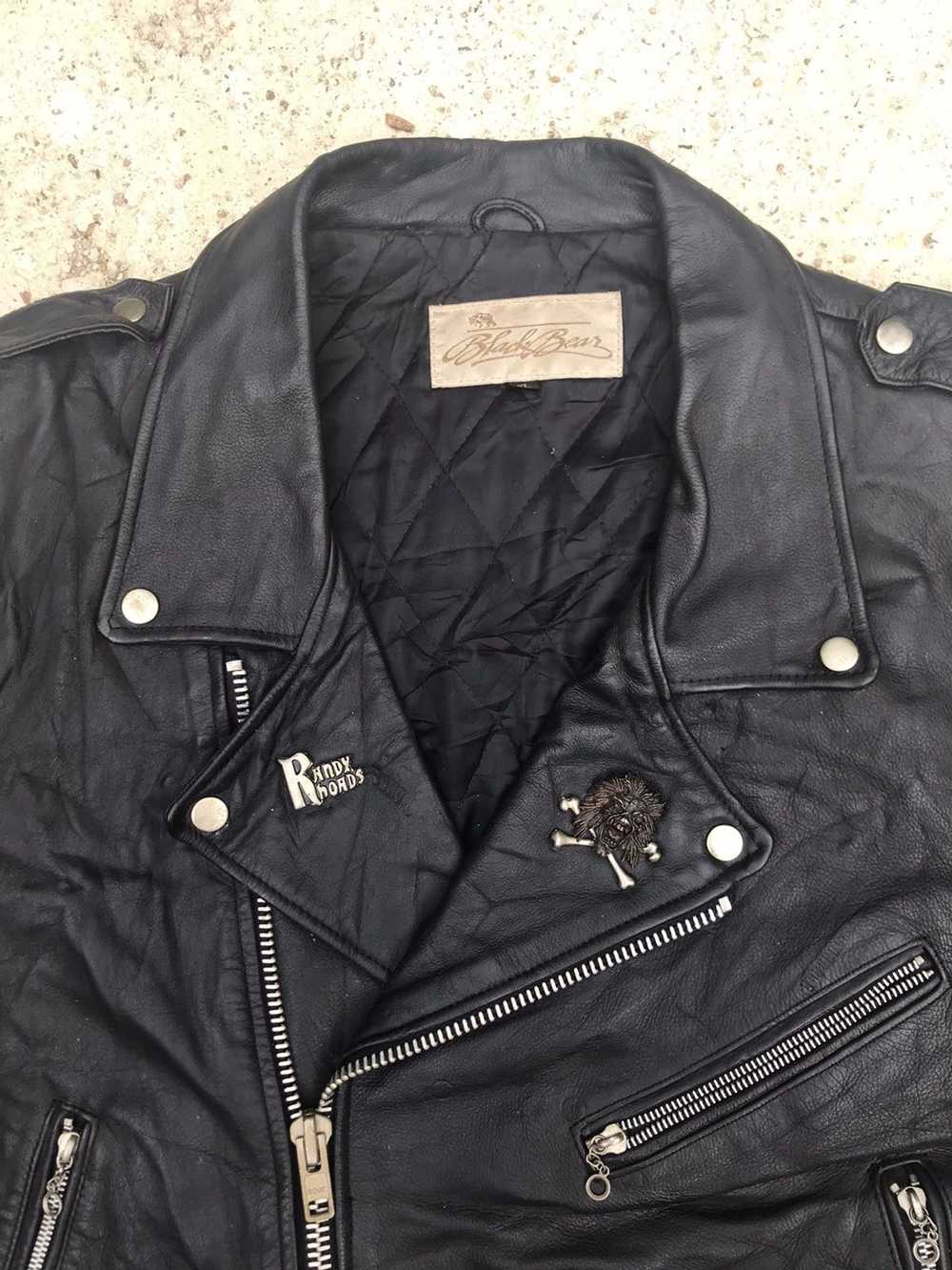 Leather Jacket × Vintage Vintage Black Bears leat… - image 6