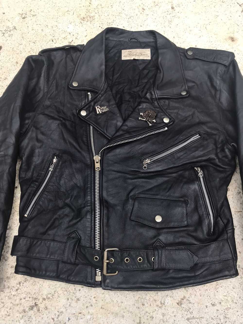 Leather Jacket × Vintage Vintage Black Bears leat… - image 7