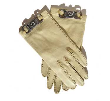 Vintage 70s Gloves Yellow Leather Driving Outdoor… - image 1