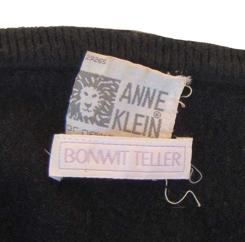 Vintage 70s Sweater Anne Klein Beaded Black Cardi… - image 5