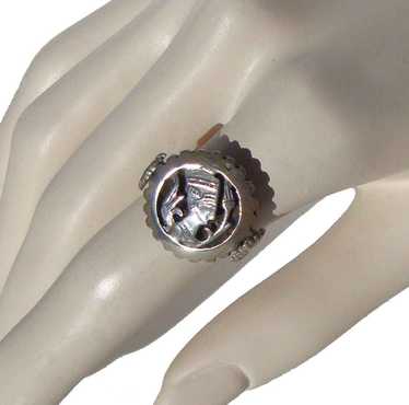 Vintage Nefertiti Ring Ancient Egyptian Silver Ca… - image 1