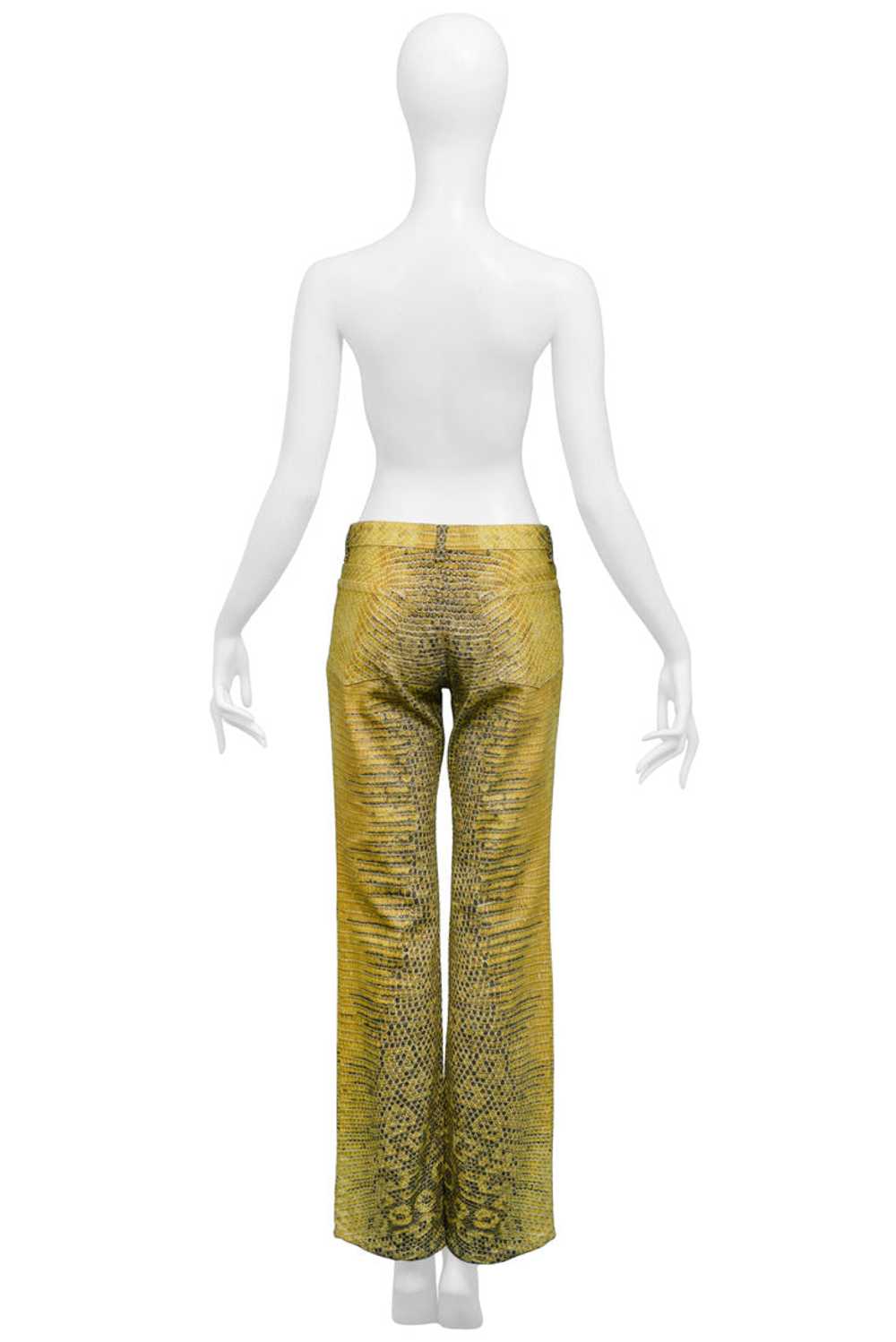 ROBERTO CAVALLI YELLOW SNAKESKIN PANTS - image 2