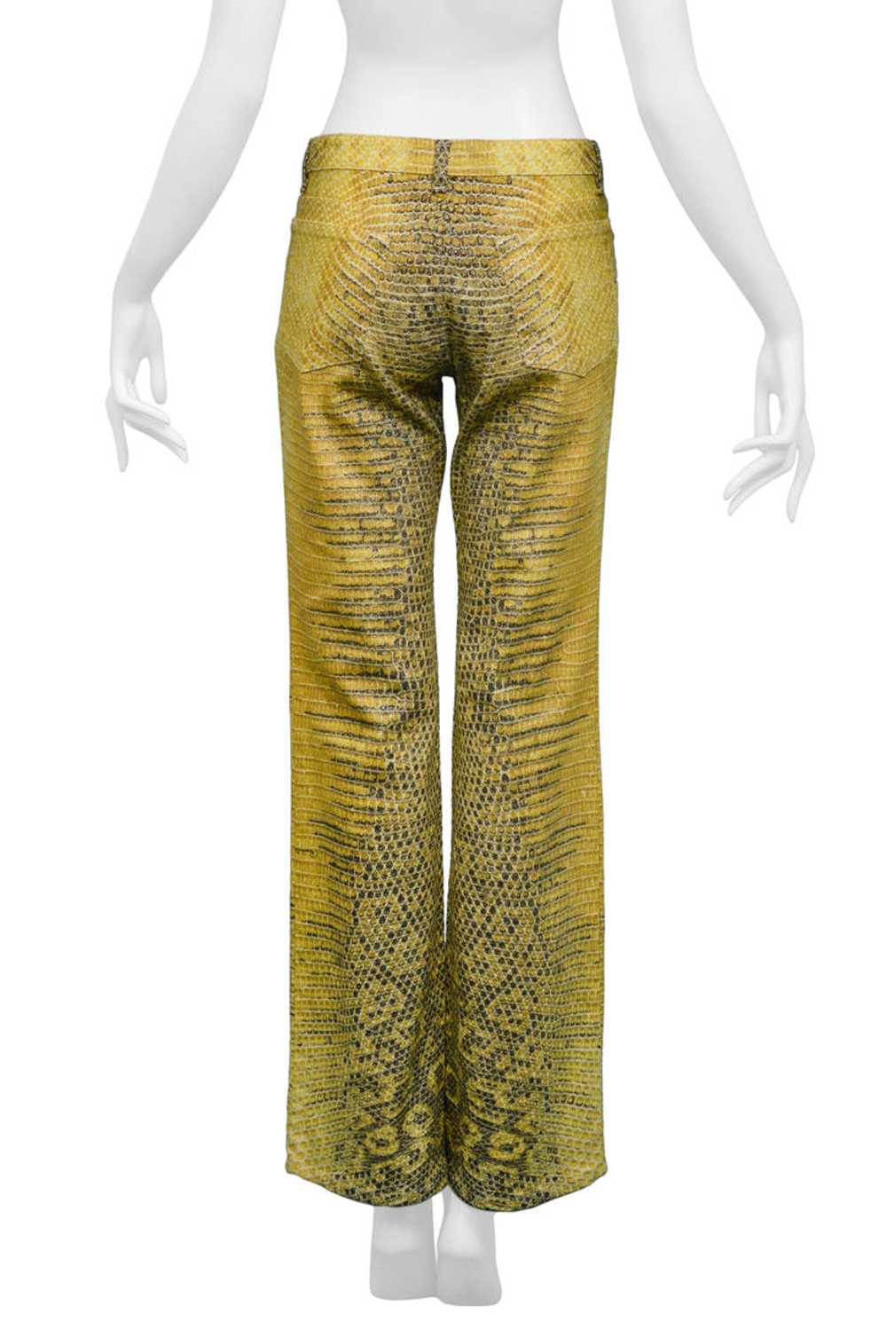 ROBERTO CAVALLI YELLOW SNAKESKIN PANTS - image 4