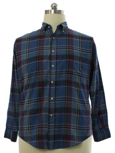 1980's Key Elements Mens Preppy Plaid Shirt