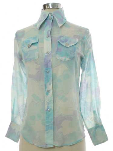 1970's Womens Slightly Sheer Western Style Shirt