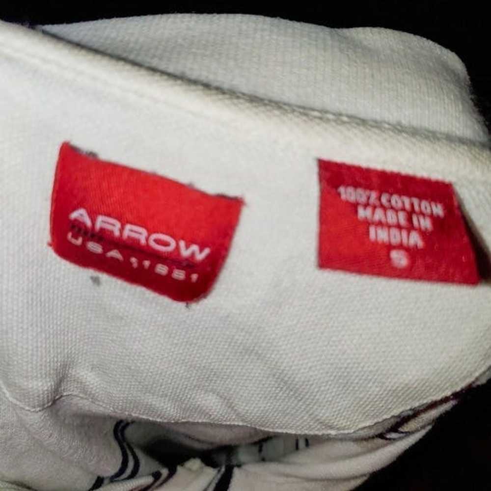 Arrow Arrow USA 1851 White Striped Polo Shirt Siz… - image 6