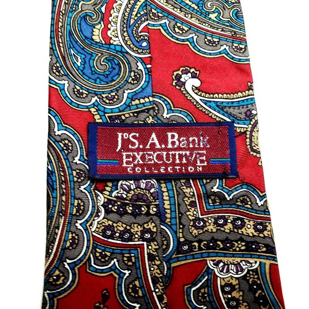 Jos. A. Bank Jos A Bank Silk Tie Red Print Paisle… - image 3