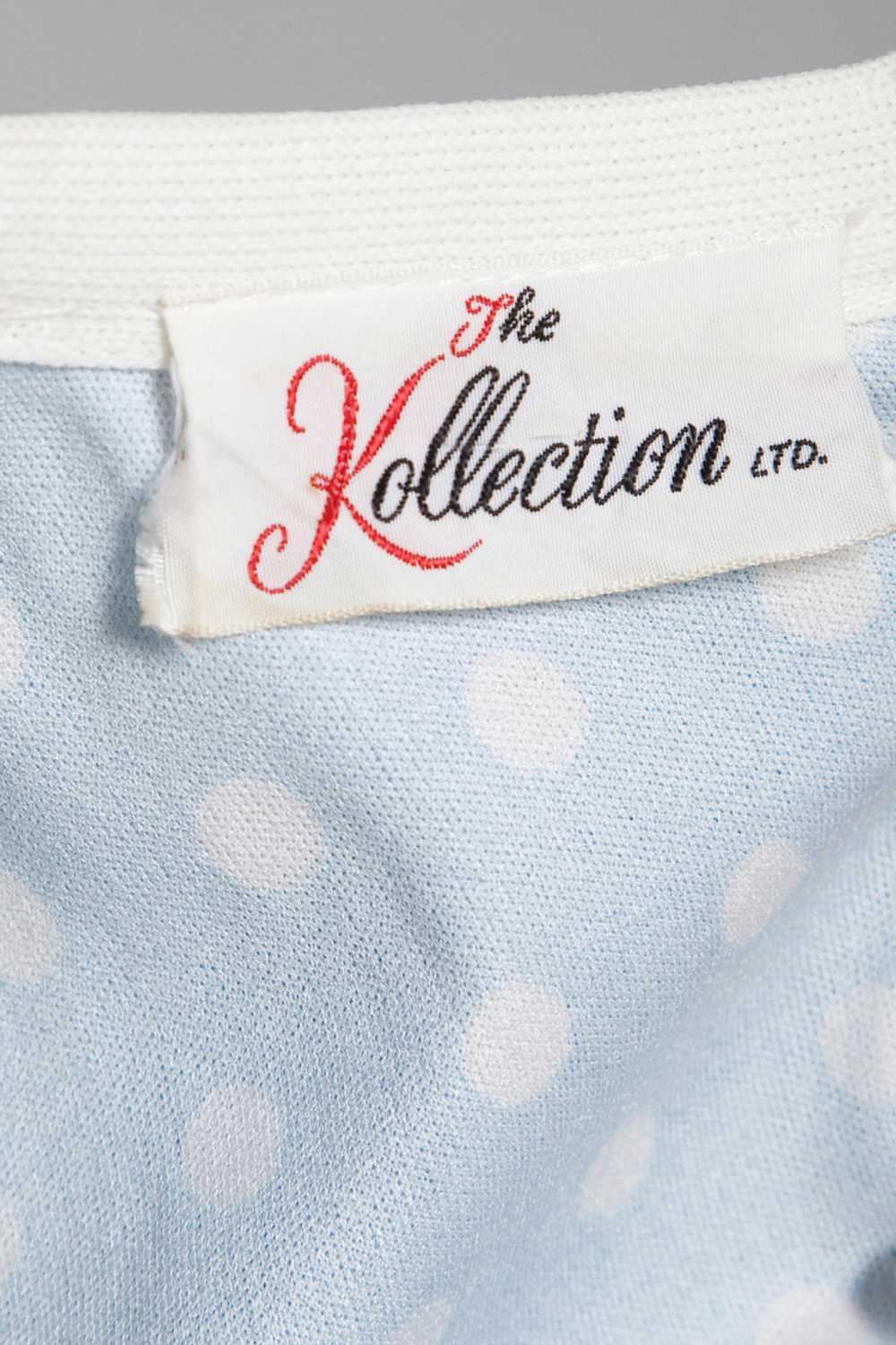 polka dot dress blue white sleeveless vintage 70s… - image 10