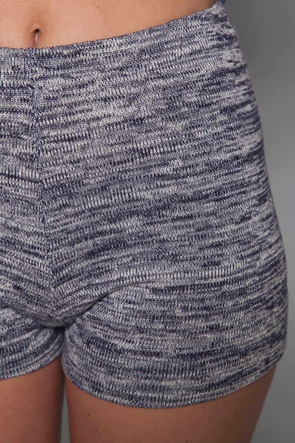 sweater short top set belted black white knit cot… - image 9