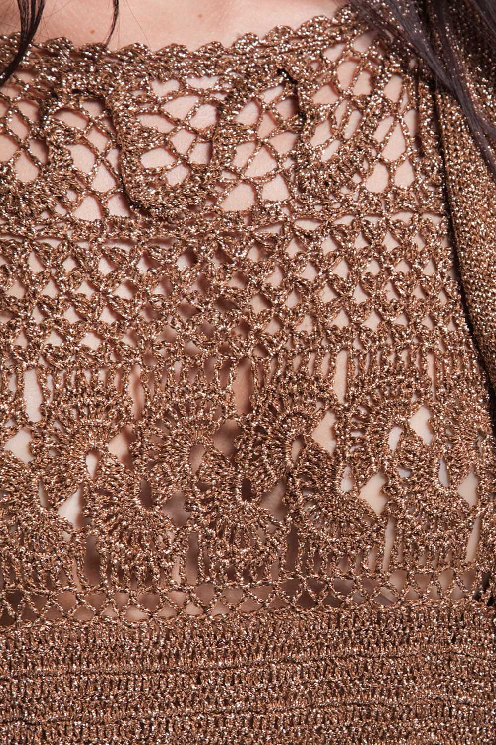 plus size metallic crochet mini dress / tunic ves… - image 10