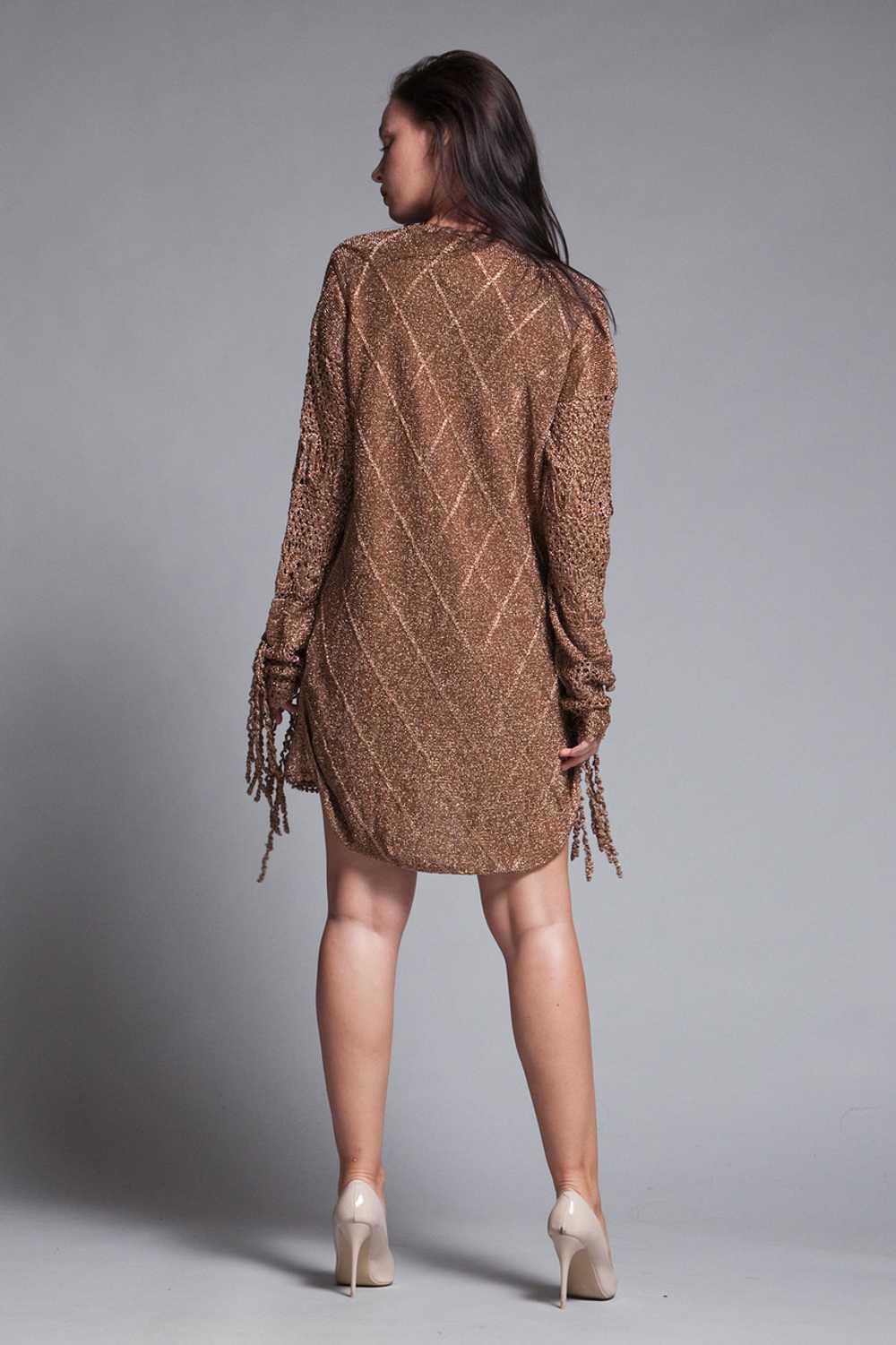 plus size metallic crochet mini dress / tunic ves… - image 7