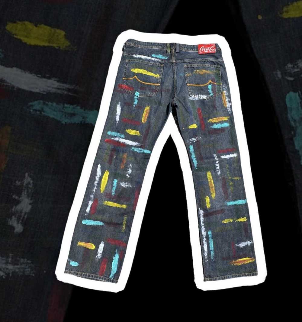 Vintage Hand Painted Denim Jeans - image 2