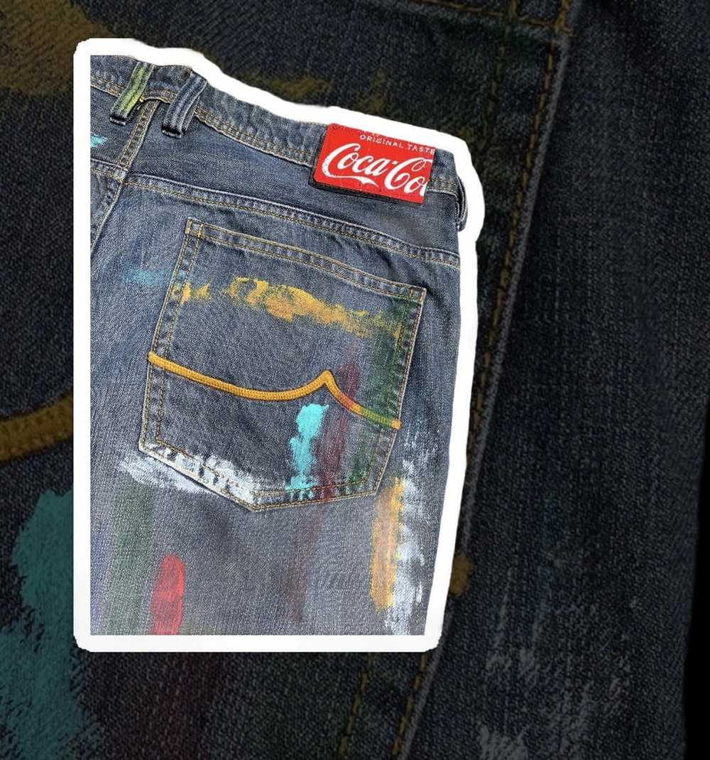 Vintage Hand Painted Denim Jeans - image 4