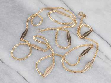 Vintage Yellow Gold Fancy Link Chain - image 1